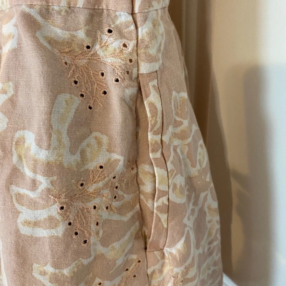 “ZARA” Linen Blend Palm Trees Button Down Romper